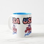 "Tasse zum Unabhängigkeitstag der USA: Keramik Zweifarbige Tasse (Vorderseite Links)