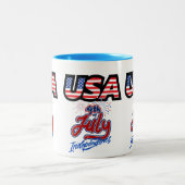 "Tasse zum Unabhängigkeitstag der USA: Keramik Zweifarbige Tasse (Mittel)