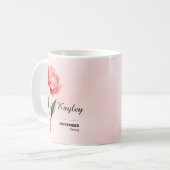 Tasse zur Blume im personalisierten November (Vorderseite Links)