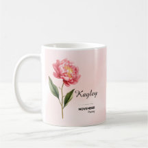 Tasse zur Blume im personalisierten November