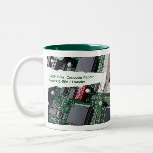 Tasse zur Computerreparatur (Links)
