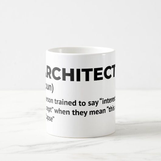 Tasse zur Definition von Spaß-Architektur (Mittel)