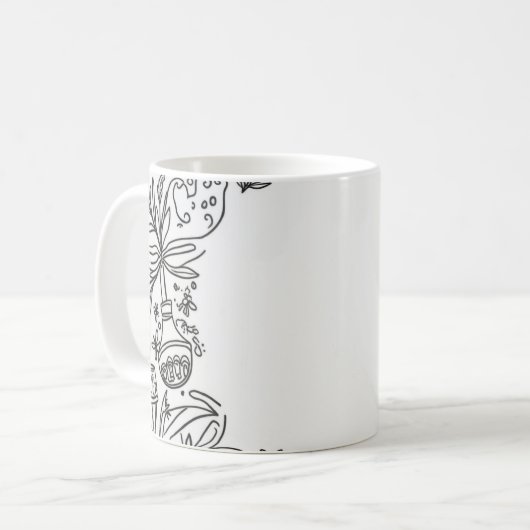 Tasse zur Dekoration von Blume (Vorderseite Links)