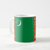 Tasse zur Keramik der Flagge Turkmenistans (Vorderseite Links)