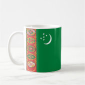 Tasse zur Keramik der Flagge Turkmenistans (Links)