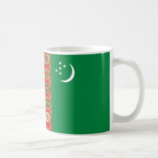 Tasse zur Keramik der Flagge Turkmenistans (Rechts)