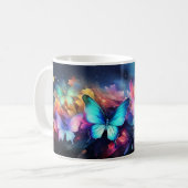 Tasse zur Keramik von Schmetterlingsdesign (Vorderseite Links)