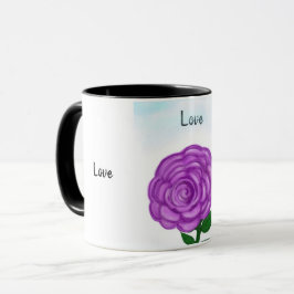 Tasse zur Liebe lila Blume