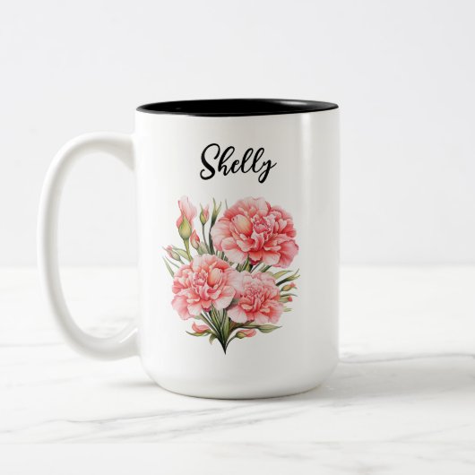 Tasse zur personalisierten Blume - Individuelle Na (Links)