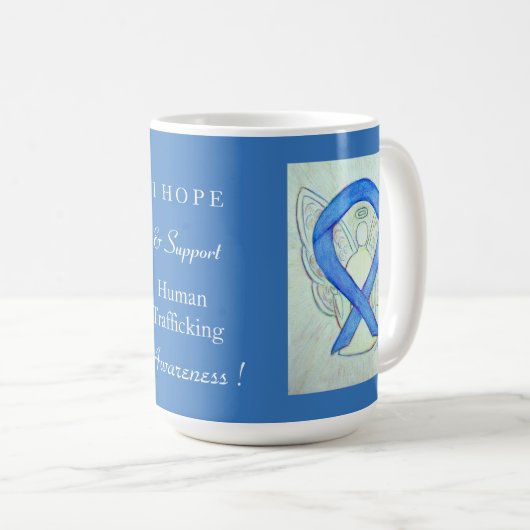 Tasse zur Sensibilisierung für den Menschenhandel (VorderseiteRechts)