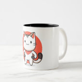 Tasse zur spielerischen Cat Design Keramik (VorderseiteRechts)