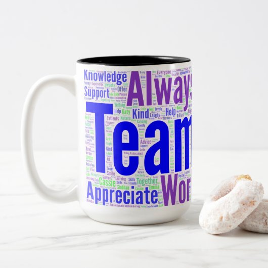 Tasse zur Teamarbeit (Mit Donut)