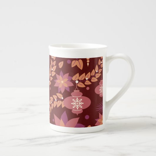 Tasse zur Weihnachtszeit in Rosa und Rot (Rechts)