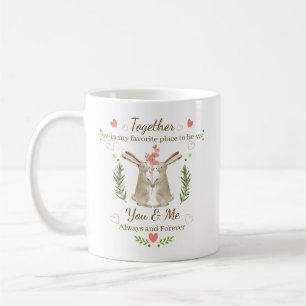 Tasse 'Zusammen Du & Ich' - Süße Hasen-Paar-Tasse