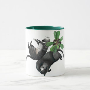 Tasse Zwei Katzen liegen bei einer Pflanze