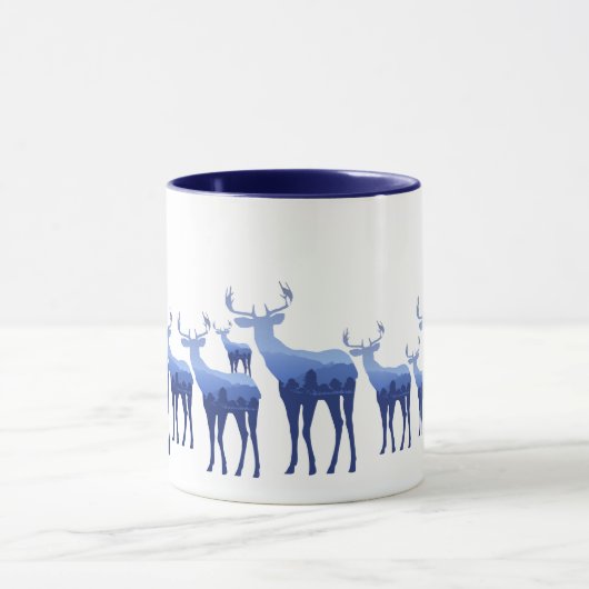 Tasse-Zwei-Tone-Blauer Hirsch/Elch Tasse (Zentrum)