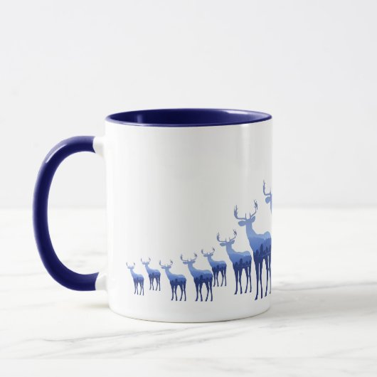 Tasse-Zwei-Tone-Blauer Hirsch/Elch Tasse (Links)