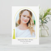 Tassel Arch Moderner Minimal 2 Foto Abschluss Einladung (Stehend Vorderseite)