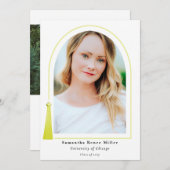 Tassel Arch Moderner Minimal 2 Foto Abschluss Einladung (Vorne/Hinten)