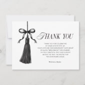 Tassel Black Bow Graduation Party Simple Dankeskarte (Vorderseite)