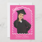 Tassel & Bow Pink Grad Foto 2025 Abschluss Dankeskarte (Rückseite)