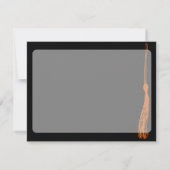 Tassel Foto Graduation Party Orange und Black Einladung (Rückseite)