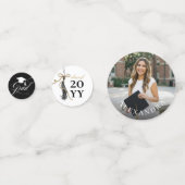 Tassel Gold Bow Graduation Party Custom Grad Photo Konfetti (Rückseiten)