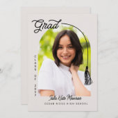 Tassel Grad Announcement with Photo Einladung (Vorne/Hinten)