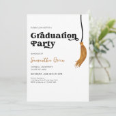 Tassel Graduation Party Einladung (Stehend Vorderseite)