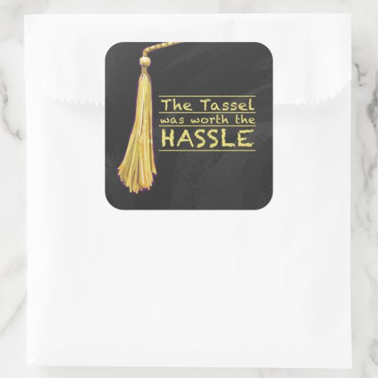 Tassel Hassle Gold Quadratischer Aufkleber (Tasche)