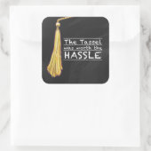 Tassel Hassle Silver Quadratischer Aufkleber (Tasche)