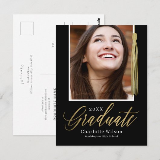 Tassel Pride Abschluss Ankündigung Postkarte (Vorne/Hinten)