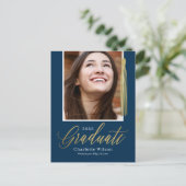 Tassel Pride Abschluss Ankündigung Postkarte (Stehend Vorderseite)