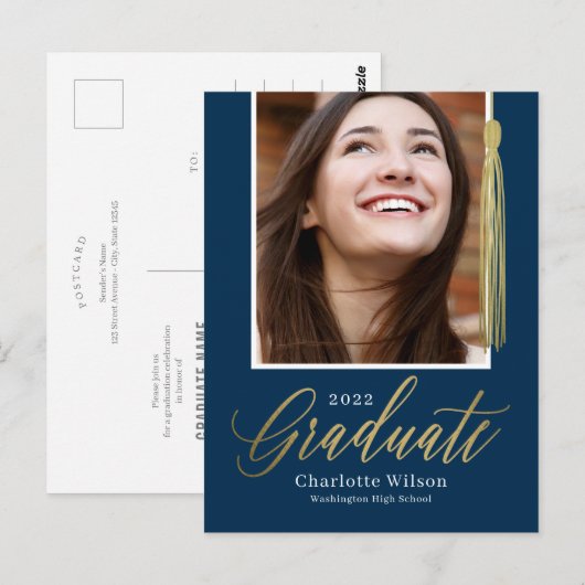 Tassel Pride Abschluss Ankündigung Postkarte (Vorne/Hinten)