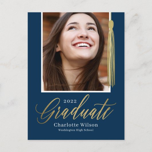 Tassel Pride Abschluss Ankündigung Postkarte (Vorderseite)