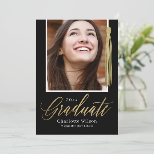 Tassel Pride Abschluss Einladung (Stehend Vorderseite)