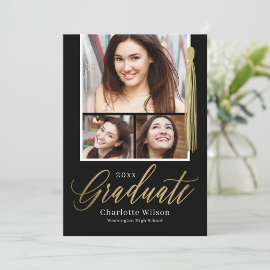 Tassel Pride Abschluss Einladung (Stehend Vorderseite)