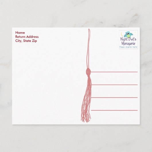 Tassel Red & Black Graduation Party Ankündigung (Rückseite)