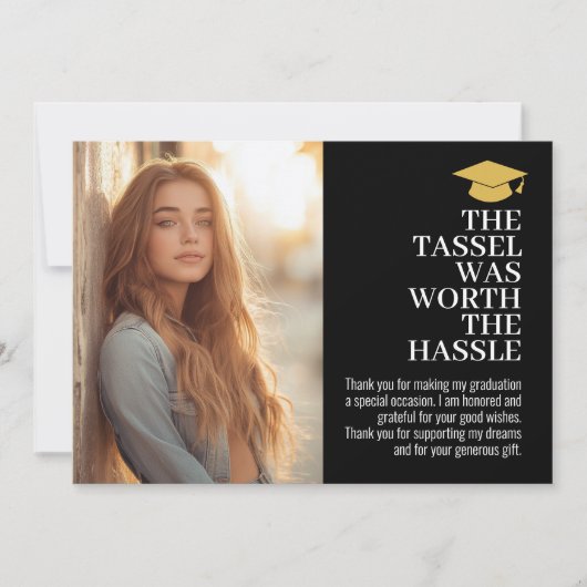 Tassel war das Hassle - Foto wert Dankeskarte (Vorderseite)