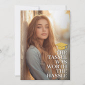 Tassel war das Hassle - Modernes Foto - Grad Einladung (Vorderseite)