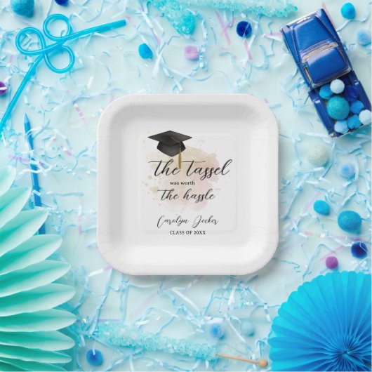 Tassel war der Hassle-Abschluss wert Pappteller (Party)