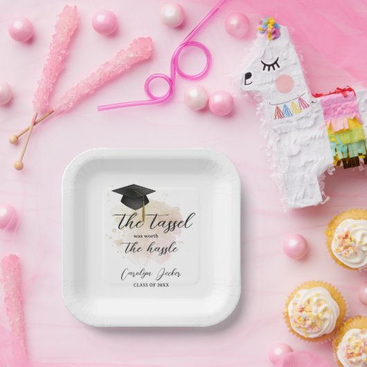 Tassel war der Hassle-Abschluss wert Pappteller (Party)