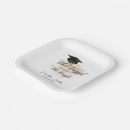 Tassel war der Hassle-Abschluss wert Pappteller (Gewinkelt)