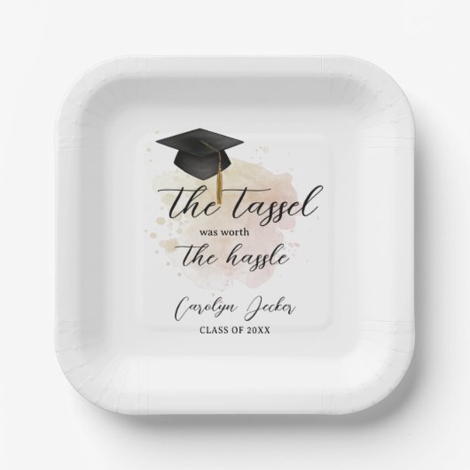 Tassel war der Hassle-Abschluss wert Pappteller (Vorderseite)