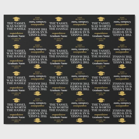 Tassel war der Hassle wert - Moderner Abschluss Geschenkpapier (Flach)