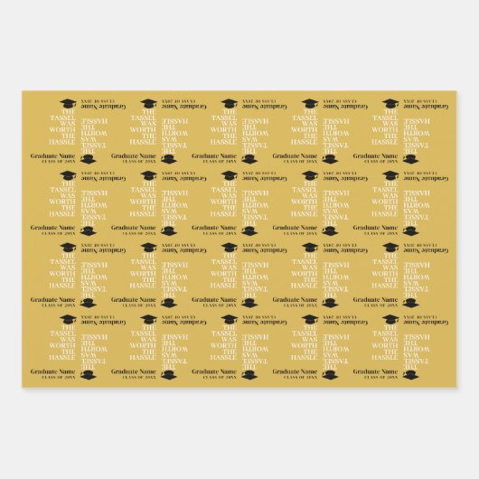 Tassel war der Hassle wert - Moderner Abschluss Geschenkpapier Set (Vorderseite 2)