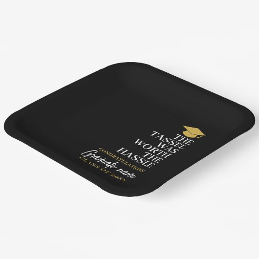 Tassel war der Hassle wert - Moderner Abschluss Pappteller (Gewinkelt)