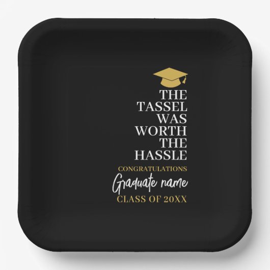 Tassel war der Hassle wert - Moderner Abschluss Pappteller (Vorderseite)