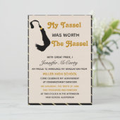 Tassel wert der Hassle Abschluss Einladung (Stehend Vorderseite)