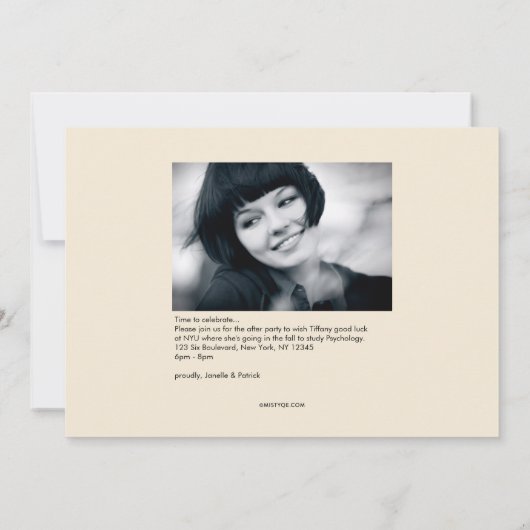 Tassel wert der Hassle Abschluss Einladung (Rückseite)